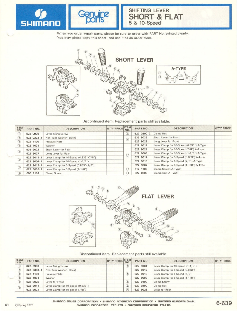 Shimano parts catalog  (04-1979)