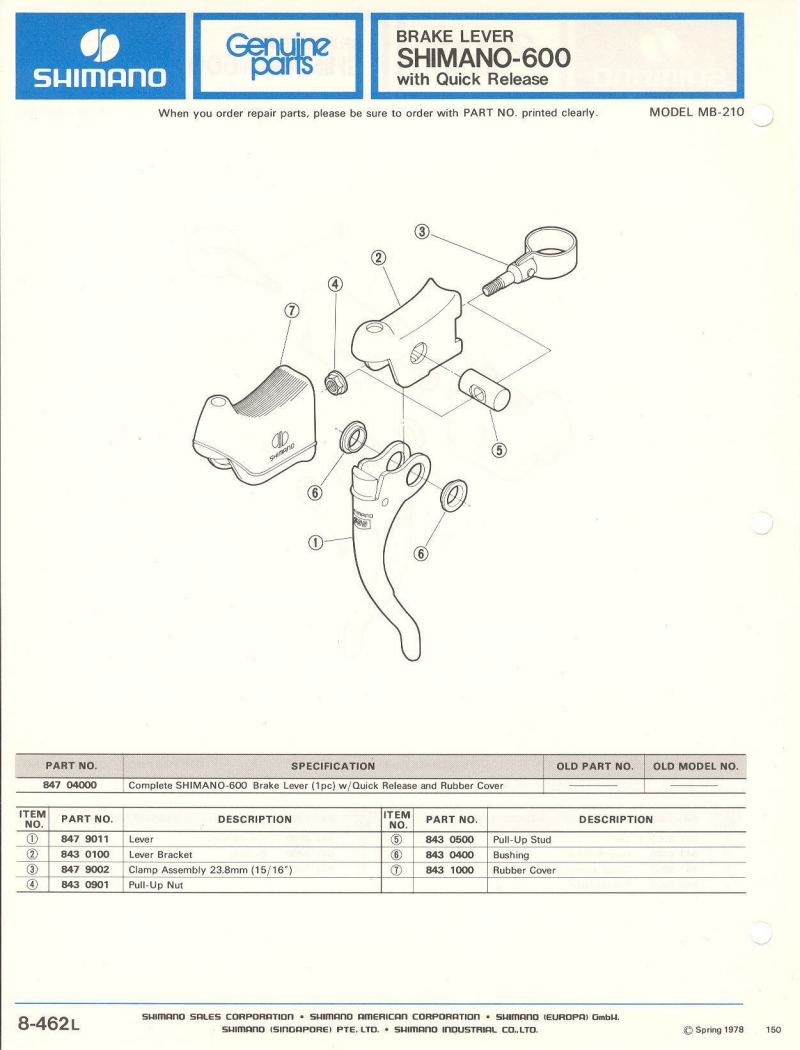 Shimano parts catalog  (04-1979)