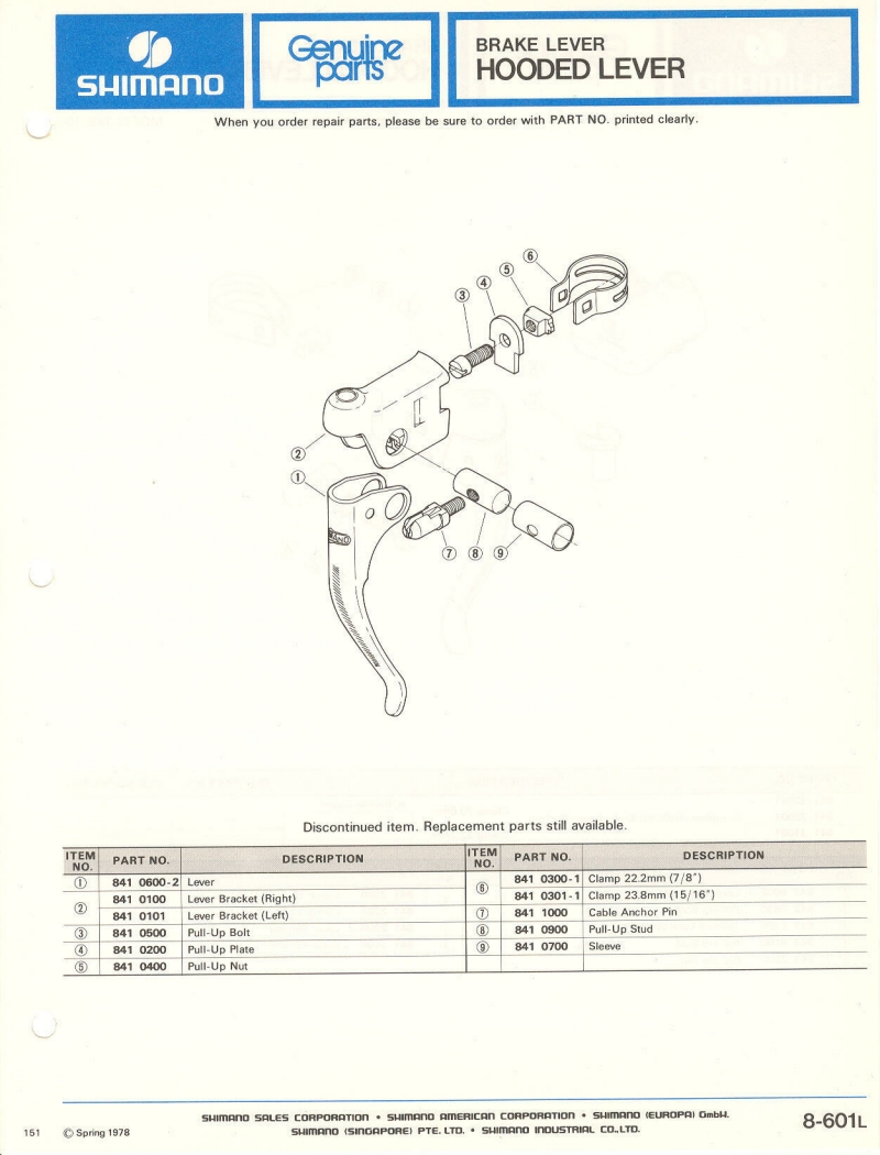 Shimano parts catalog  (04-1979)