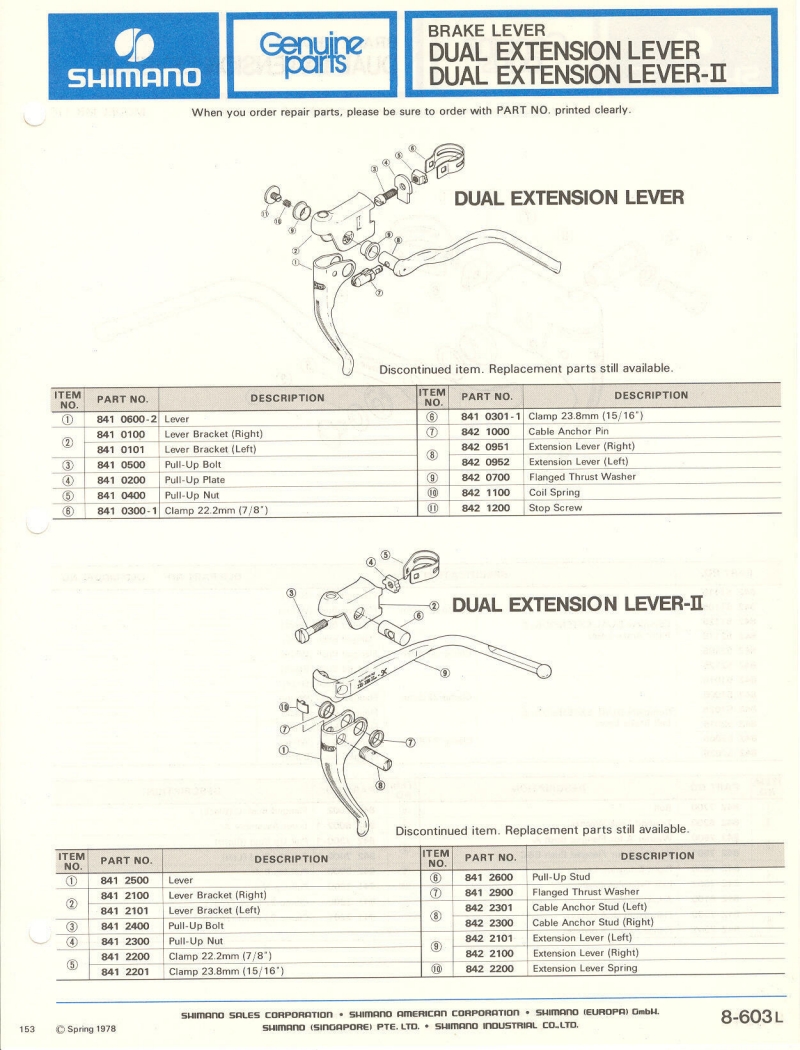 Shimano parts catalog  (04-1979)