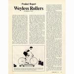 <------ Bicycling Magazine 02-1975 ------> Product Report:  Weyless Rollers